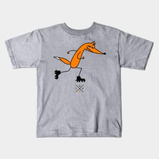 Smart skater fox Kids T-Shirt